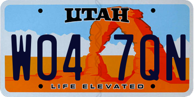 UT license plate W047QN