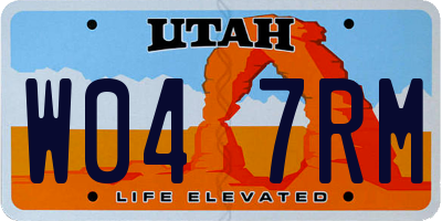 UT license plate W047RM