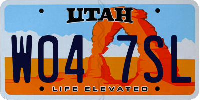 UT license plate W047SL