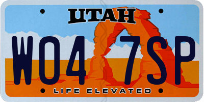 UT license plate W047SP