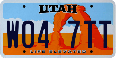 UT license plate W047TT