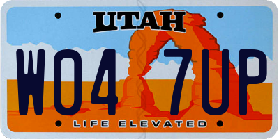 UT license plate W047UP