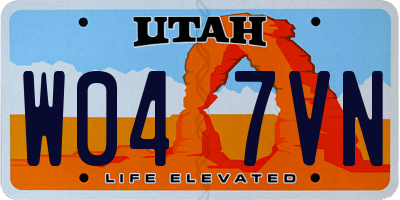 UT license plate W047VN