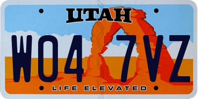 UT license plate W047VZ