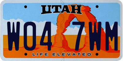 UT license plate W047WM