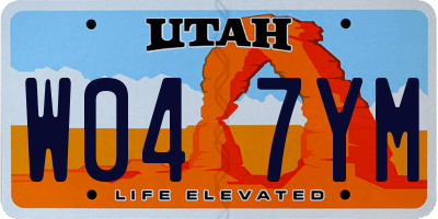 UT license plate W047YM