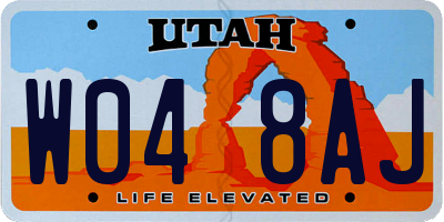 UT license plate W048AJ