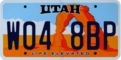 UT license plate W048BP