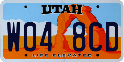 UT license plate W048CD