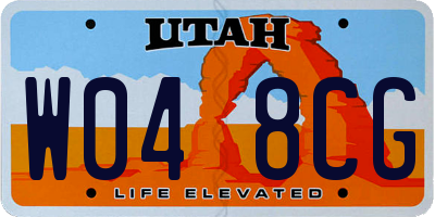 UT license plate W048CG