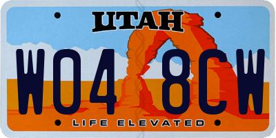 UT license plate W048CW