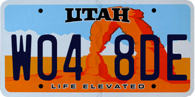 UT license plate W048DE