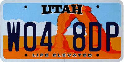 UT license plate W048DP