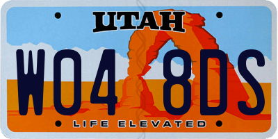 UT license plate W048DS