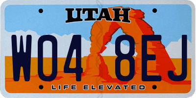 UT license plate W048EJ