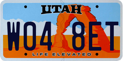 UT license plate W048ET