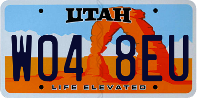 UT license plate W048EU