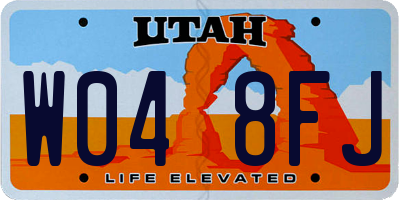 UT license plate W048FJ