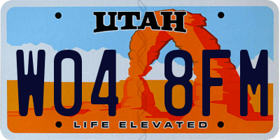 UT license plate W048FM