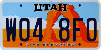 UT license plate W048FO