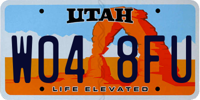 UT license plate W048FU