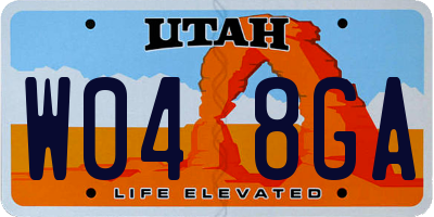 UT license plate W048GA