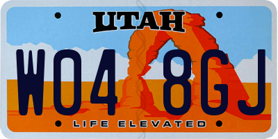 UT license plate W048GJ