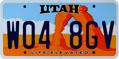 UT license plate W048GV