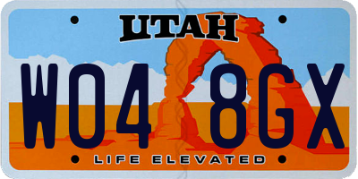 UT license plate W048GX
