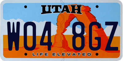 UT license plate W048GZ