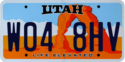 UT license plate W048HV