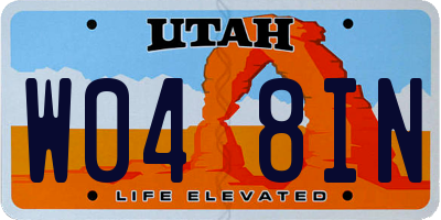 UT license plate W048IN