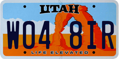 UT license plate W048IR