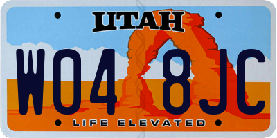 UT license plate W048JC