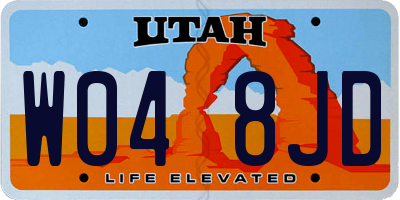 UT license plate W048JD