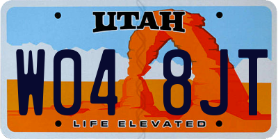 UT license plate W048JT