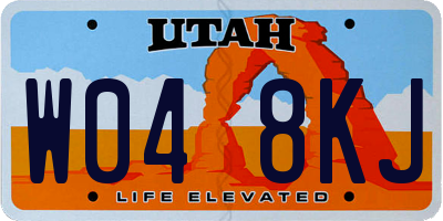 UT license plate W048KJ