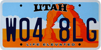 UT license plate W048LG