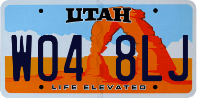 UT license plate W048LJ