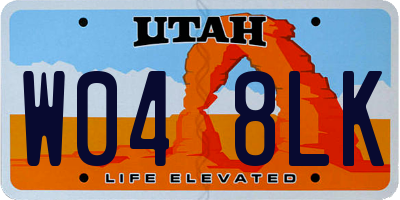 UT license plate W048LK