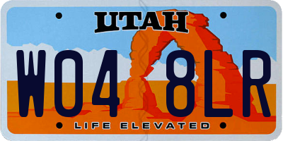 UT license plate W048LR