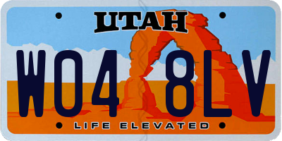 UT license plate W048LV