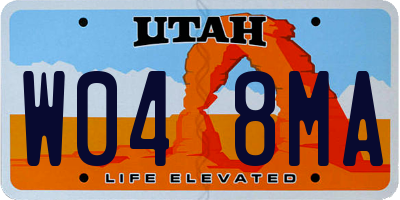 UT license plate W048MA