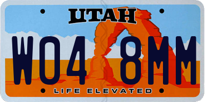UT license plate W048MM