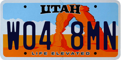 UT license plate W048MN