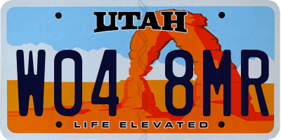 UT license plate W048MR