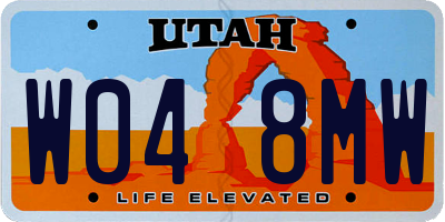 UT license plate W048MW