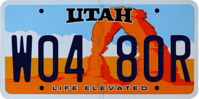 UT license plate W048OR