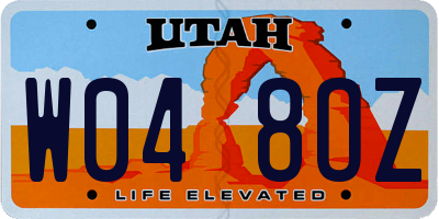 UT license plate W048OZ