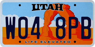 UT license plate W048PB